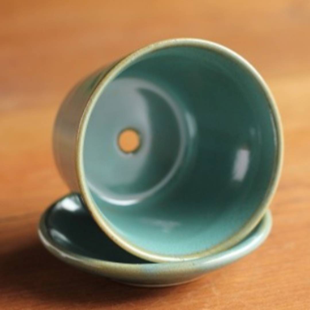 【益子燒︱迷你花盆】青瓷釉