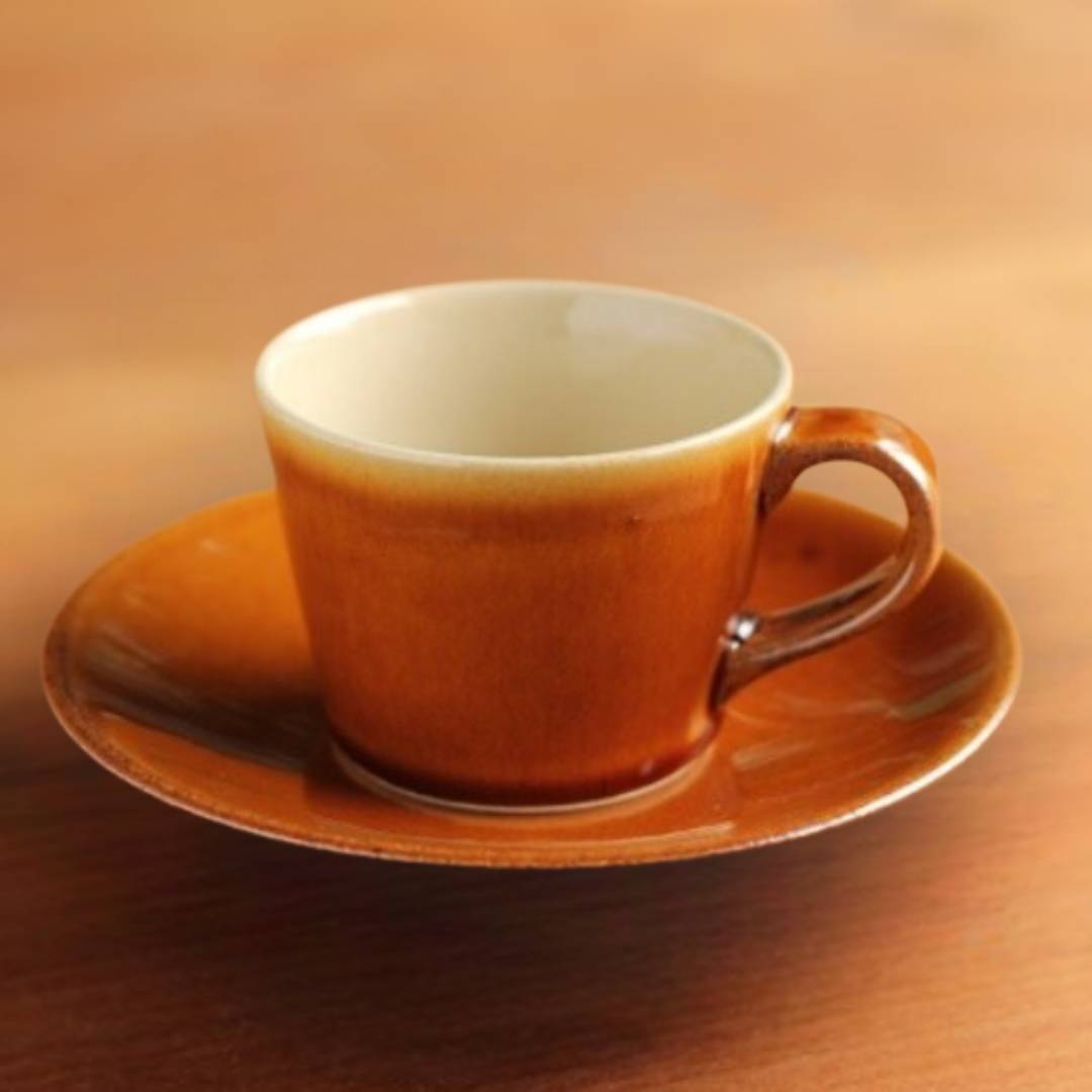【咖啡杯套裝︱益子燒】~ 柿子釉