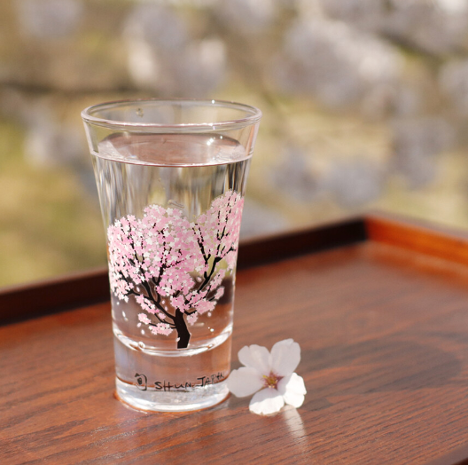 【丸モ高木陶器。冷感變色櫻花對杯】