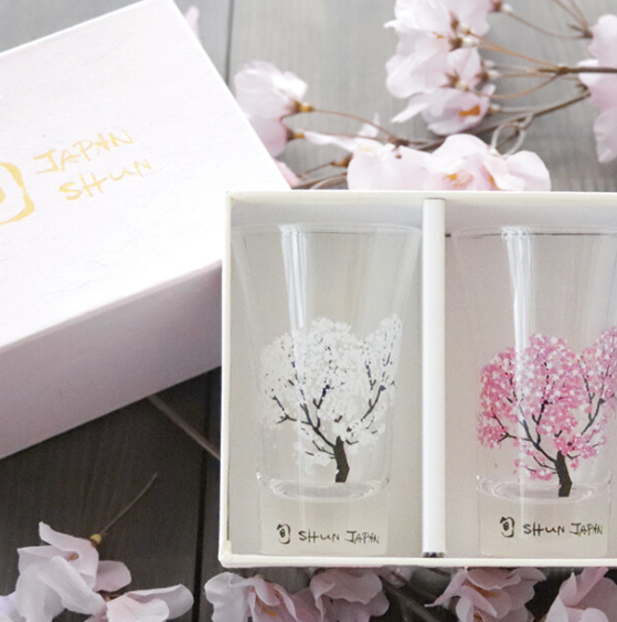【丸モ高木陶器。冷感變色櫻花對杯】