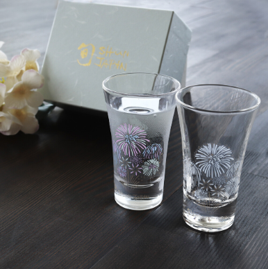 【丸モ高木陶器。冷感變色花火對杯】