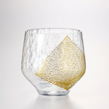 【江戶硝子八千代窯金箔杯】