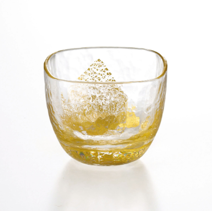 【江戶硝子八千代窯金箔清酒杯】