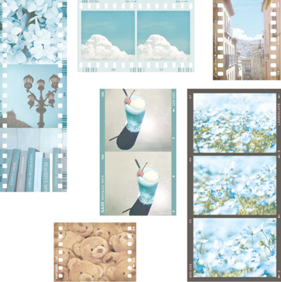 【Mind Wave ~ "Moments" Flake Stickers】(Blue Tone)