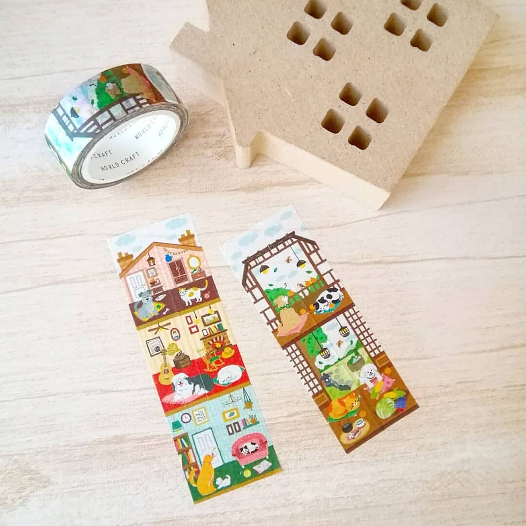 【日本WORLD CRAFT 家中主子 直式紙膠帶】