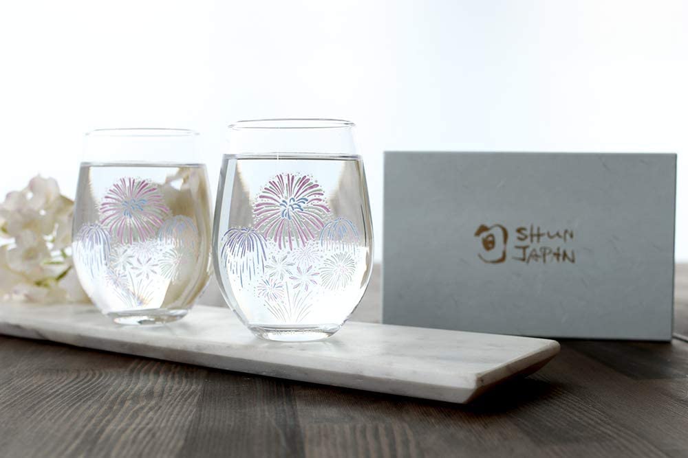 【丸モ高木陶器。冷感變色花火對杯】