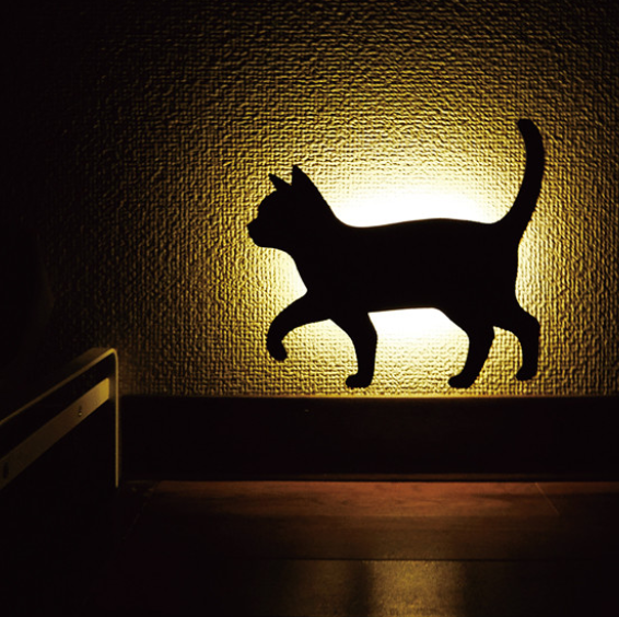【日本製LED貓咪感應壁燈】