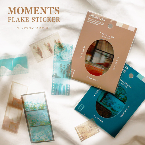 【Mind Wave ~ "Moments" Flake Stickers】(Navy Tone)