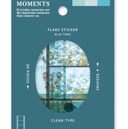 【Mind Wave ~ "Moments" Flake Stickers】(Blue Tone)