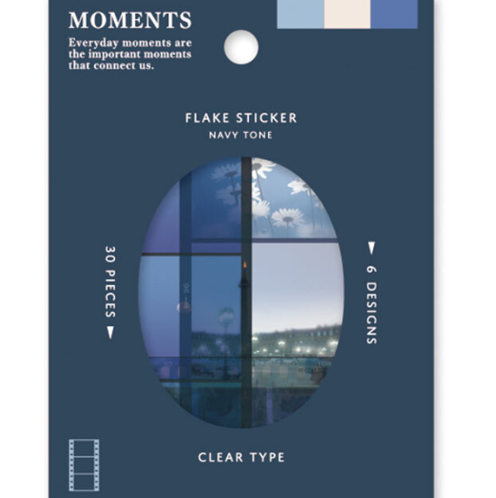 【Mind Wave ~ "Moments" Flake Stickers】(Navy Tone)