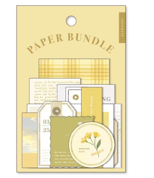 【Mind Wave "Paper Bundle" ~ Stickers】(Yellow Tone)